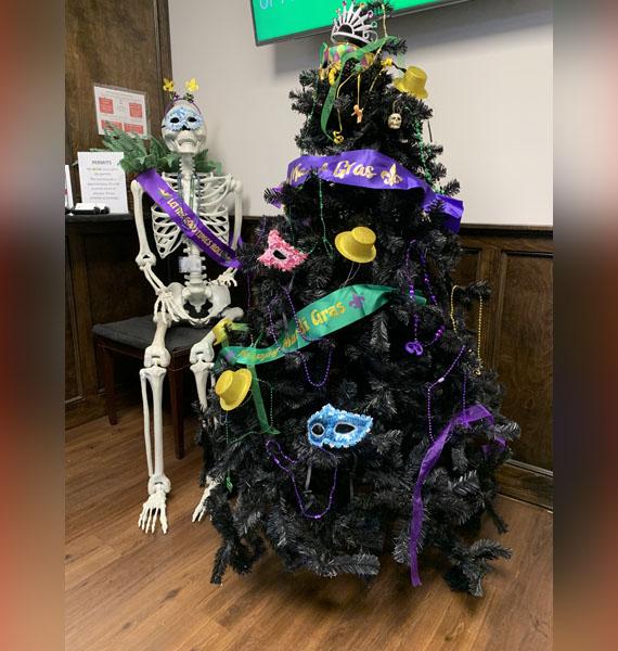 Come by Leeds City Hall during normal business hours to see the March Mardi Gras Tree which will be on display all month. #treeofthemonth