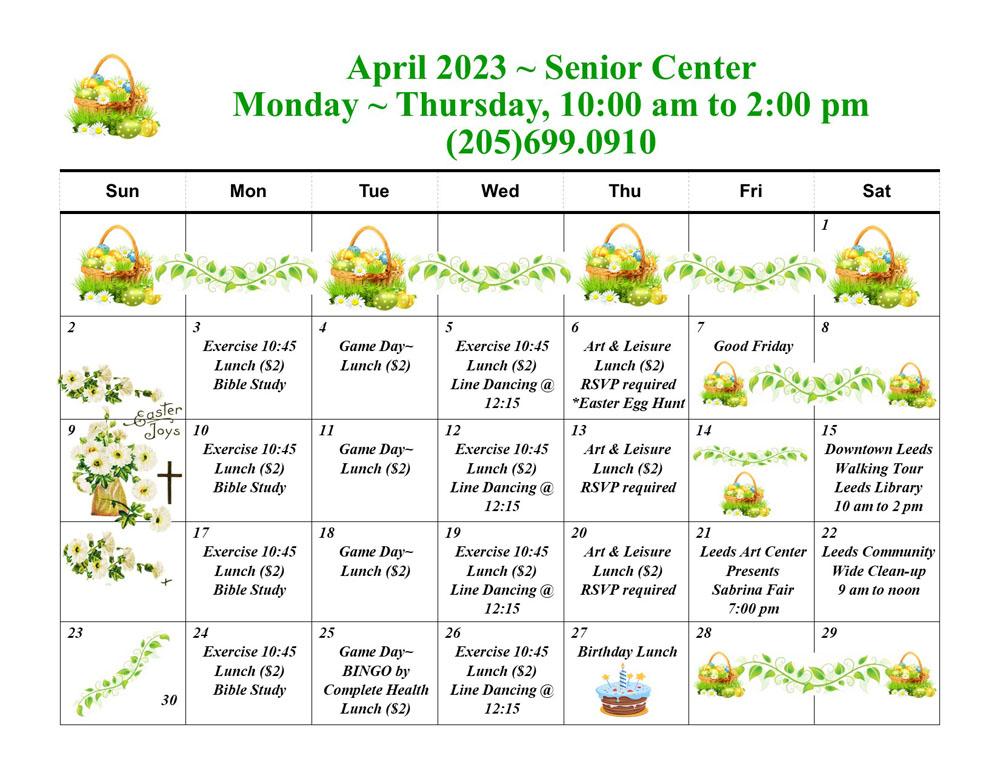 Senior Calendar April '23