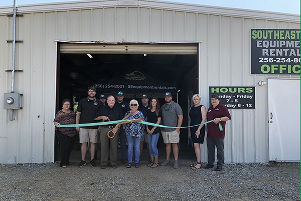 The Leeds Area Chamber of Commerce and the City of Leeds cut the ribbon at Southeastern Equipment Rentals located at 9014 Weaver Avenue.  