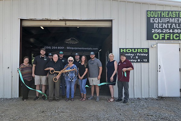 The Leeds Area Chamber of Commerce and the City of Leeds cut the ribbon at Southeastern Equipment Rentals located at 9014 Weaver Avenue.  