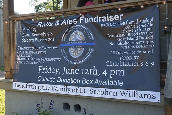 City of Leeds and Leeds Water Works presented donations at Rails and Ales Fundraiser for the family of fallen Moody Police Officer Lt. Stephen Williams