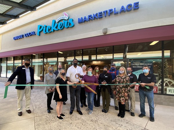 City of Leeds & Leeds Area Chamber of Commerce hosted a ribbon cutting at University Pickers located at Shops of Grand River Leeds Alabama