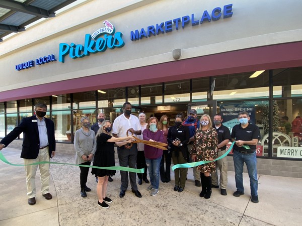 City of Leeds & Leeds Area Chamber of Commerce hosted a ribbon cutting at University Pickers located at Shops of Grand River Leeds Alabama