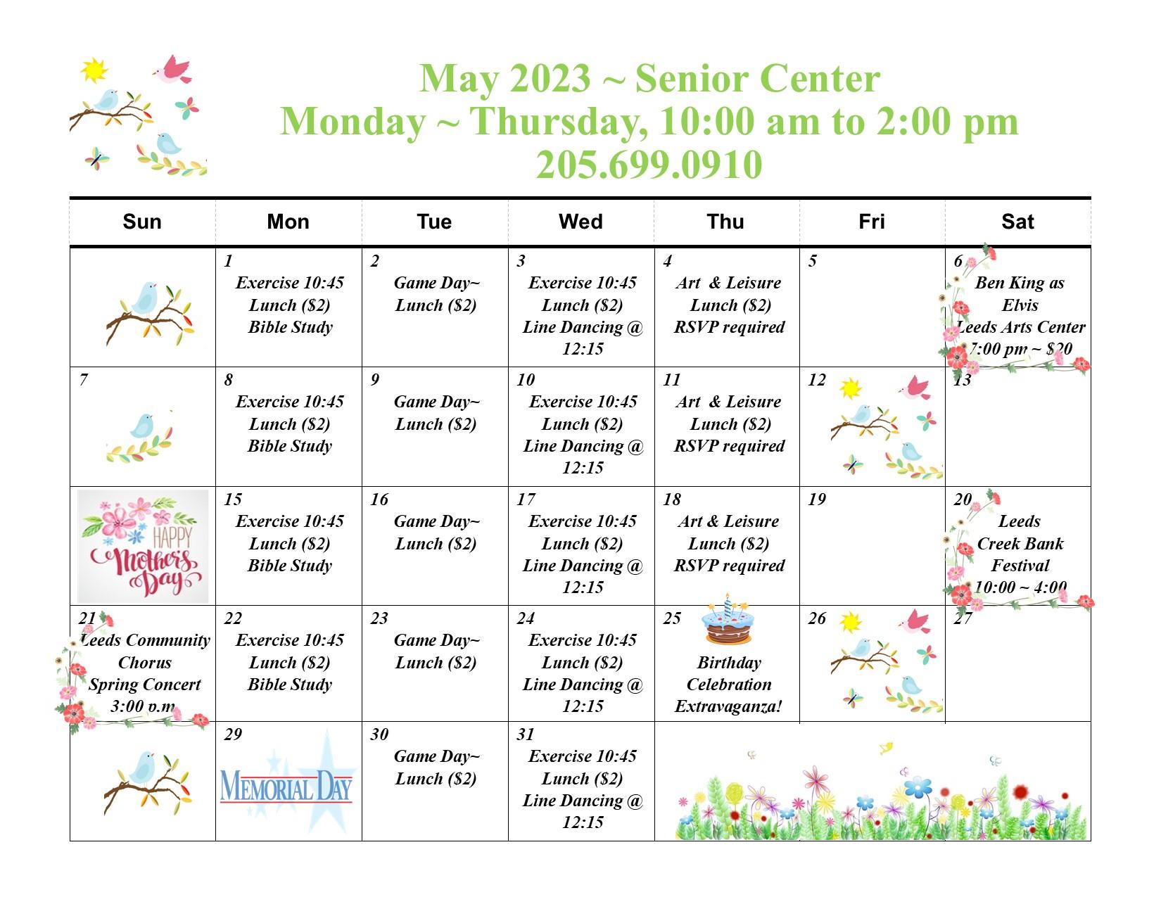 Senior Calendar May '23