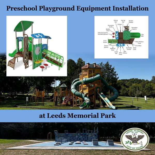 Leeds Announces Preschool Playground Equipment Installation - The City of Leeds announces that the preschool playground equipment arrived