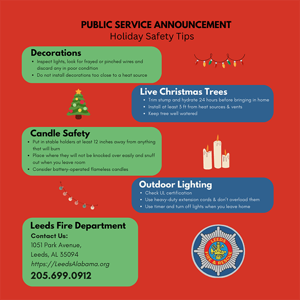 Public Service Announcement - Fire Safety Holiday Tips - Leeds Fire Chief Chuck Parsons shares some public safety tips to keep you safe durin