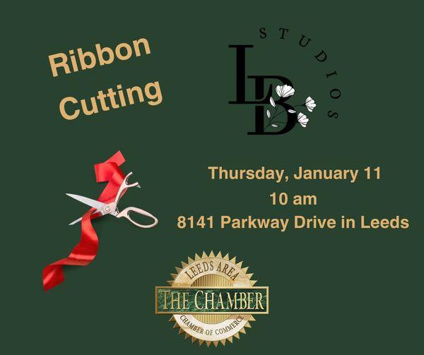 Ribbon Cutting LB Studios - Thursday, January 11, 2024 - 10:00 am Join the Leeds Area Chamber of Commerce and the City of Leeds, Alabama for a